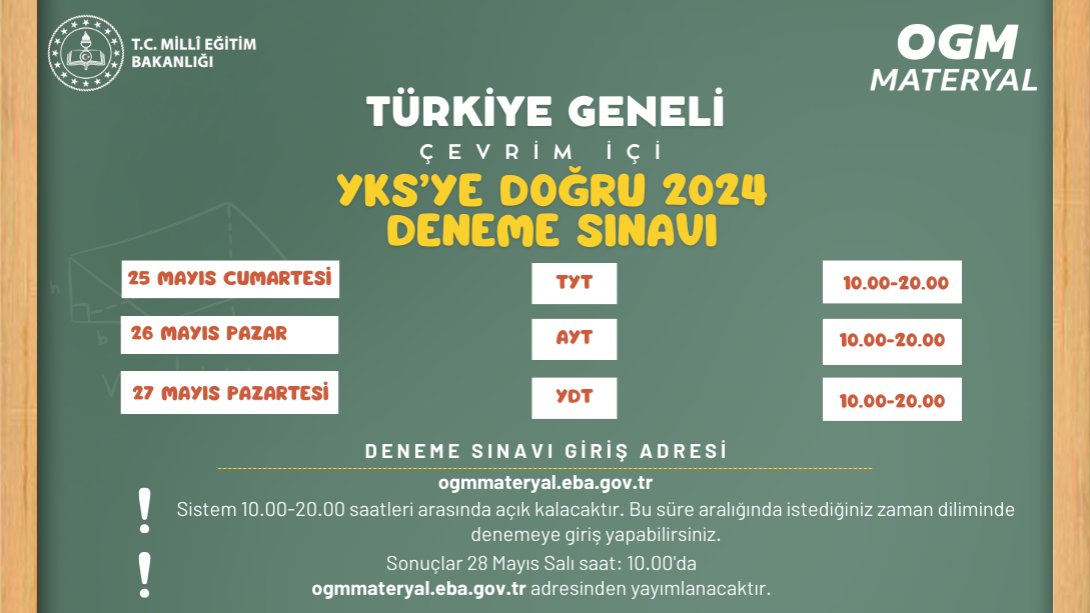 MEB TARAFINDAN YKS