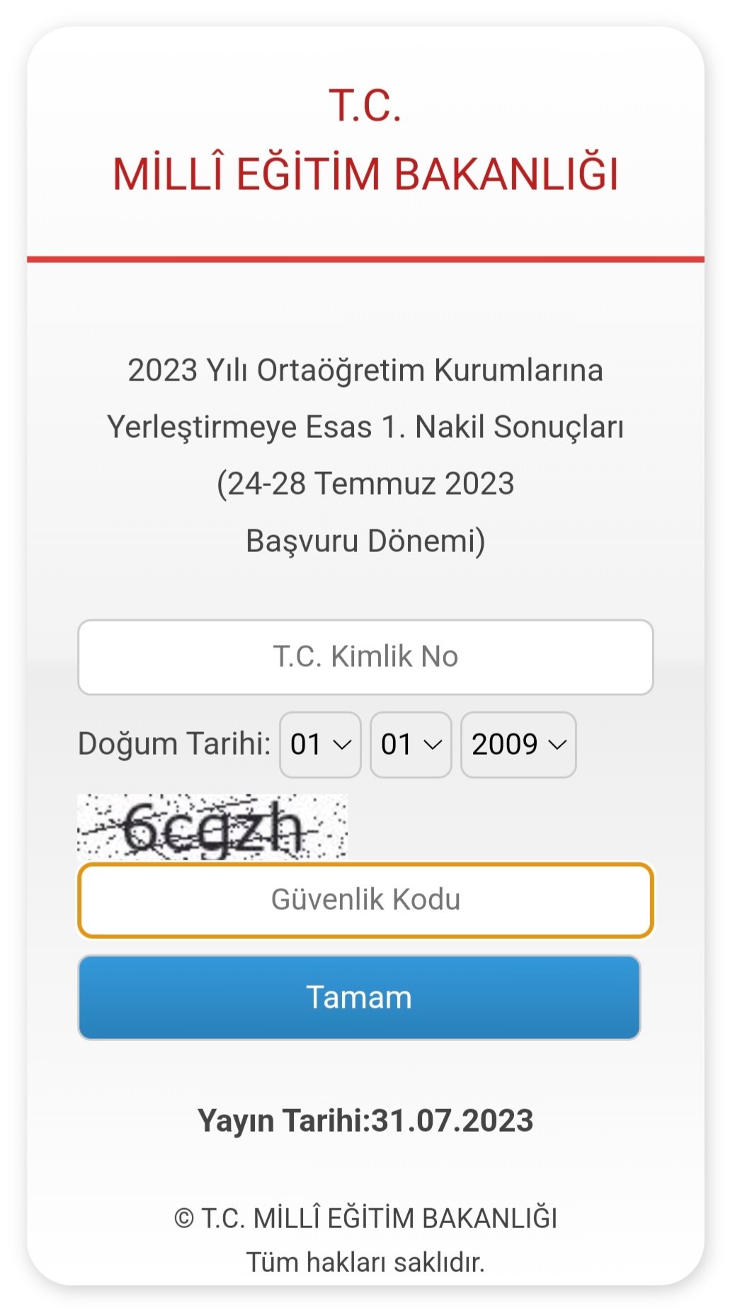 2023 LGS KAPSAMINDA YERLEŞTİRMEYE ESAS BİRİNCİ NAKİL SONUÇLARI AÇIKLANDI