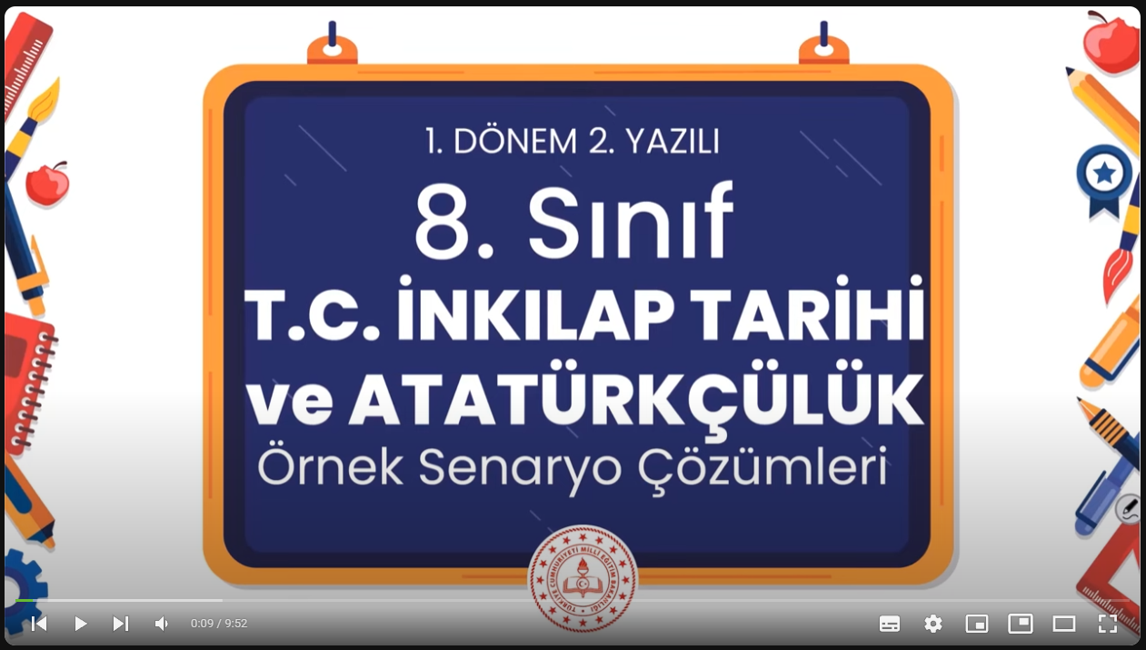 MEB 1. DÖNEM 2. YAZILI SINAVLARINA İLİŞKİN ÖRNEK SORULAR YAYIMLANDI